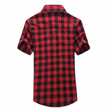 Red Black Plaid Shirt Men Summer 2025 #5