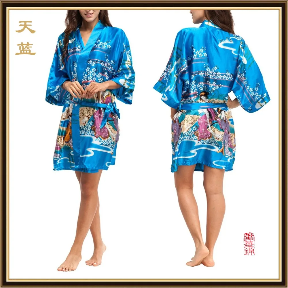 2016 Silk Kimono Robes For Women Satin Bathrobe Long Silk Robes For Bridesmaids Longue Femme Women Dressing Gown Bridesmaid Robe