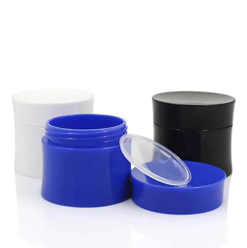 50G Empty Black Jars Tight Waist Bottle, 50ml Cosmetic Plastic Box, Empty Cosmetics Packaging Jar 100pc/lot