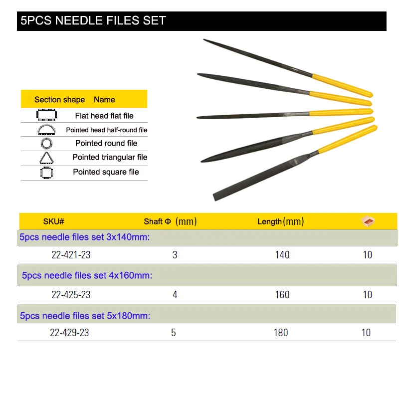 Stanley 5pcs mini needle file set machinist's files wood metal jewelry carving models glass stone craft DIY tools kit carpenter