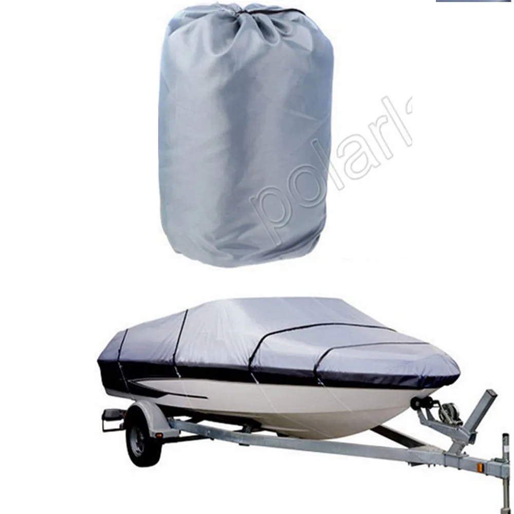 

HOT SELL 17-19ft Beam Waterproof 210D Boat cover Speedboat Protected Trailerable Cover GREY