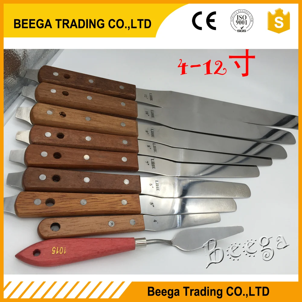 จัดส่งฟรี4-12นิ้วอุปกรณ์ตกแต่งSmooth Filling Flat Scraperใบมีดมุมเครื่องมือWate/OlinessหมึกSpatulas