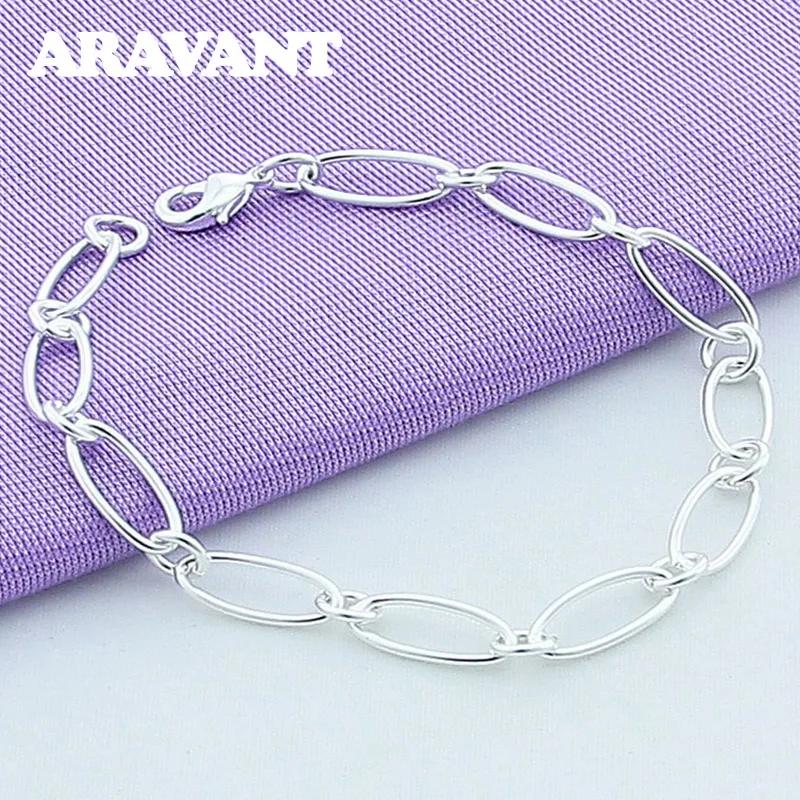 

925 Silver Chain Charm Bracelet For Women Silver Jewelry Gifts