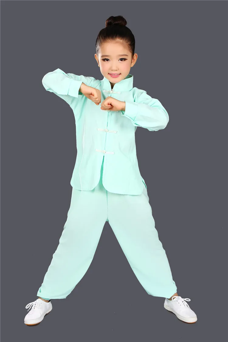 Abbigliamento Per Bambini Wushu tradizionale Cinese Costume Della Ragazza del Ragazzo TaiChi Set per la Prestazione Della Fase Uniforme KungFu Esercizio Vestito