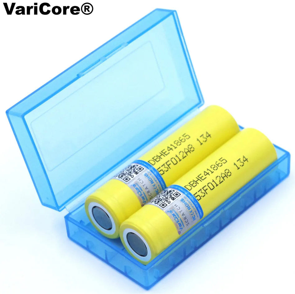 Varicore-he4 18650充電式リチウムイオン電池,3.6v,2500mah,収納ボックス付き,オリジナル,新品