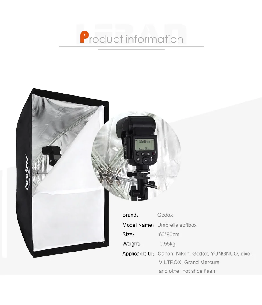 Buy Portable Octagon Softbox 80cm - Godox Umbrella Reflector For Speedlight Online In UAE