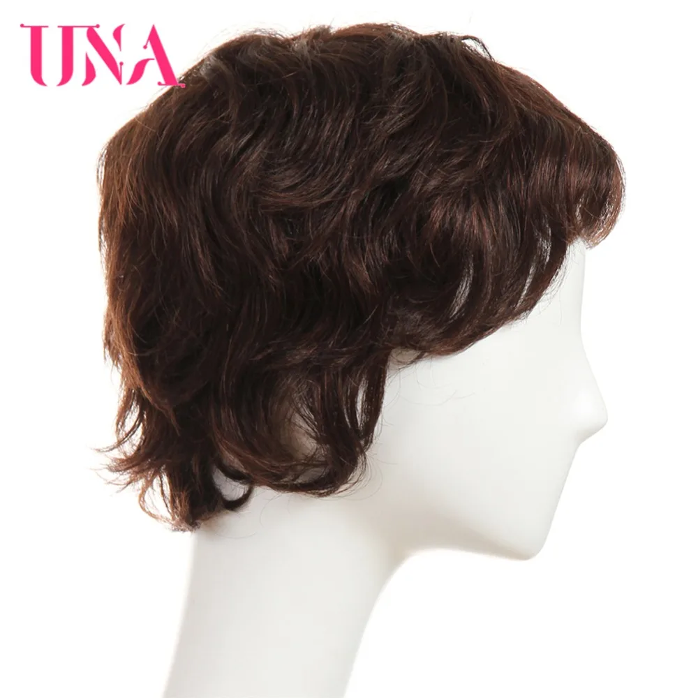 UNA Remy Olmayan Brezilyalı İnsan Saç Peruk Kadınlar İçin Fantezi Dalga 150% Yoğunluk Rengi # 2/33 # 1 # 1B # 2 # 4 # 27 # 30 # 33 # 99J # HATA # 350