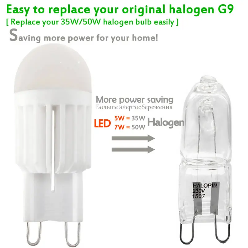 G9 LED Lamp 3W 5W 7W Mini LED Bulbs Ceramic AC 220V 230V COB Spotlight for Crystal Chandelier Replace 35W 50W