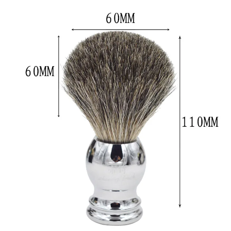 pure Badger high quality  Hair shaving brush with metal Handle  Shaving Brush for shave barber tool