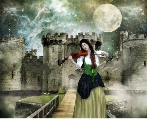 Medieval Gothic Castle Knight King Fairy Tale full moon road background   Computer print children kids backdrops