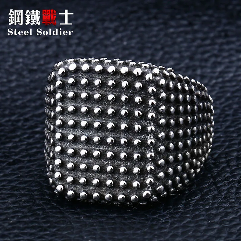 steel soldier stainless steel punk rock  ring popular titanium steel gothic jewelry