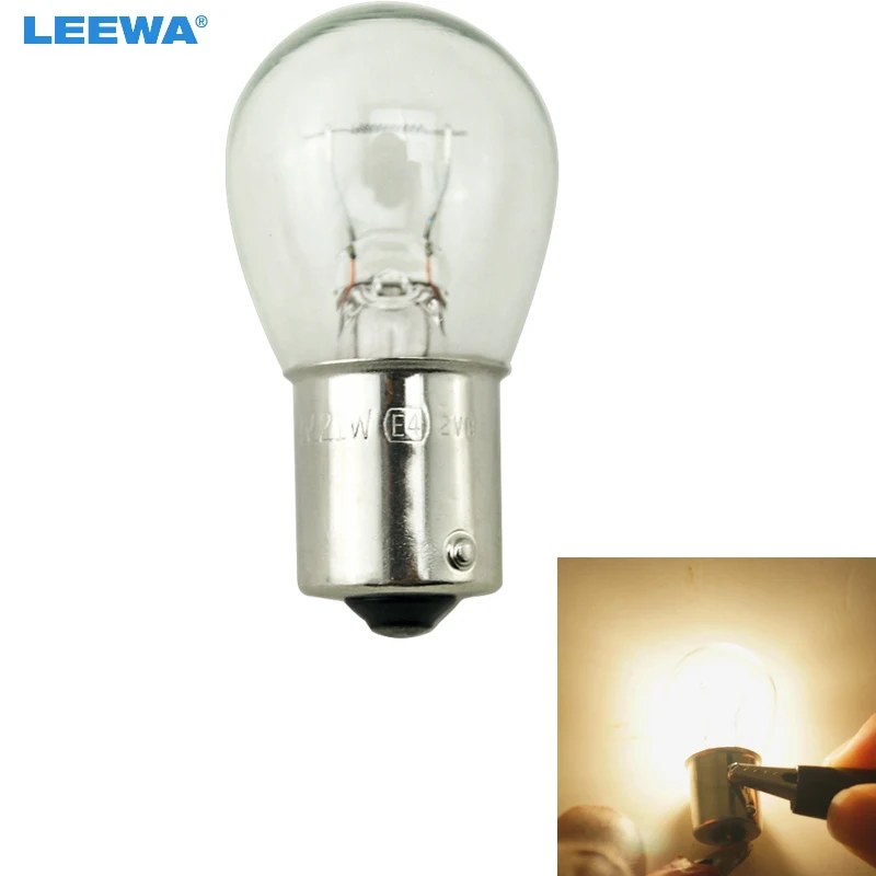 

LEEWA 200pcs 24V 1156 BA15S S25 P21W Auto Clear Glass Lamp Turn Tail Bulb Truck Bus Indicator Halogen Lamp #CA1226