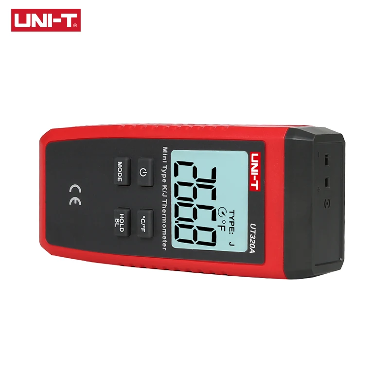 UNI-T UT320A UT320D Mini Contact Type Digital Thermometer Dual Channel K/J Temperature Meter LCD Backlight Data Hold Thermostat