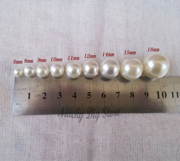 144pcs 6mm Pearl Buttons Side Hole Plastic Imitation Pearls Button Wedding Clothing Collar Beads Material Decorative Accessories