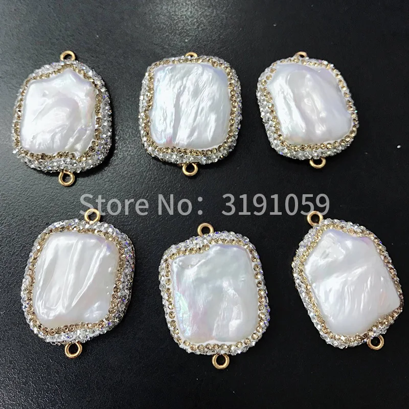 

Jewelry Accessories Connector High Quanlity freshwater pearl Square Beads accessories For Jewelry DIY 5pcs