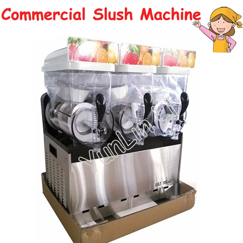 Commercial Beverage Dispenser 3*15L Tanks Slush Machine Snow Melting Machine Beverage Ice Juicer