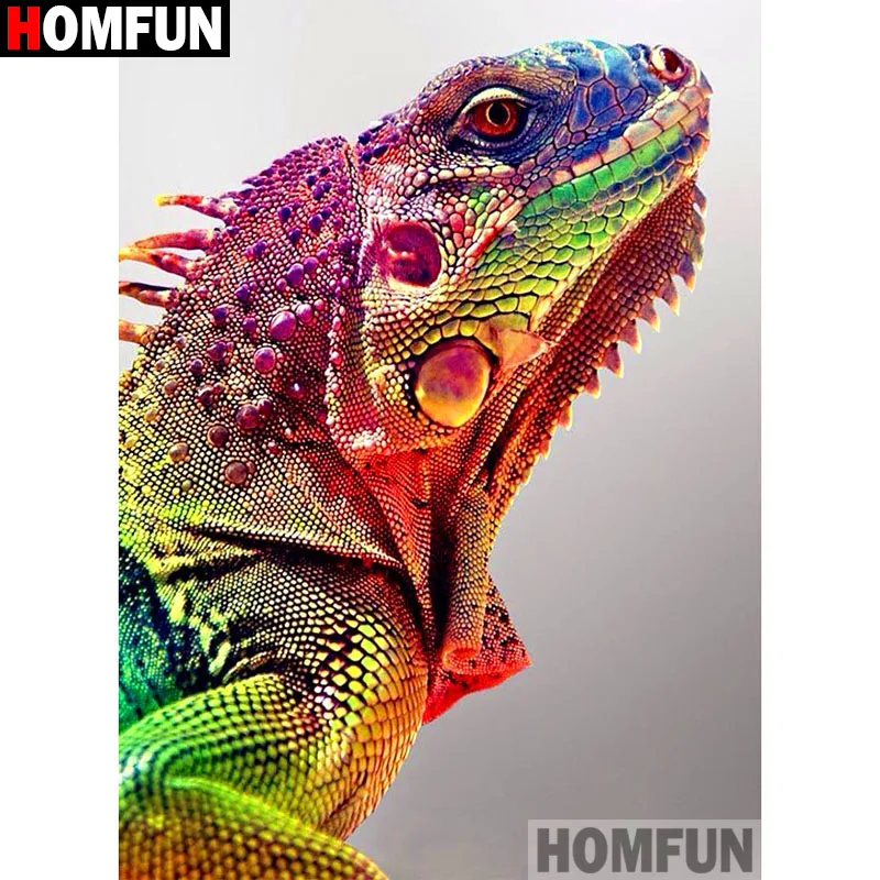 

HOMFUN Full Square/Round Drill 5D DIY Diamond Painting "chameleon" Embroidery Cross Stitch 5D Home A08049