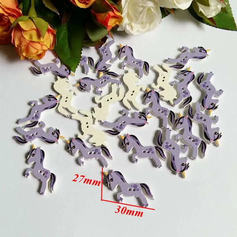 50pcs mix unicorn Buttons cucito Cartoon Children for decoration o Craft Accessorie Buttons scrapbooking products