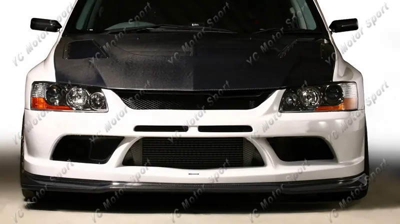 FRP Fiber Glass VS 09\' Ver Style Body Kit Fit For 2004-2007 Evolution 8-9 EVO 8 9 Front Bumper Lip Diffuser Canard Side Skirt