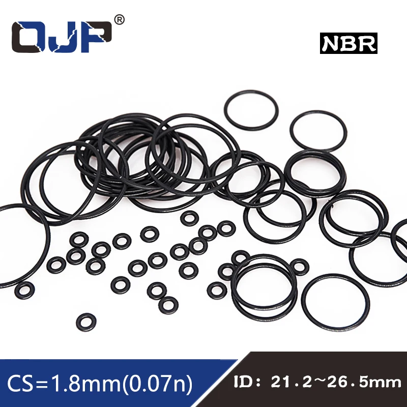 

20PCS/lot Rubber Ring NBR Sealing O-Ring 1.8mm Thickness ID21.2/22.4/23.6/25/25.8/26.5mm Nitrile O Ring Seal Gasket Rings Washer