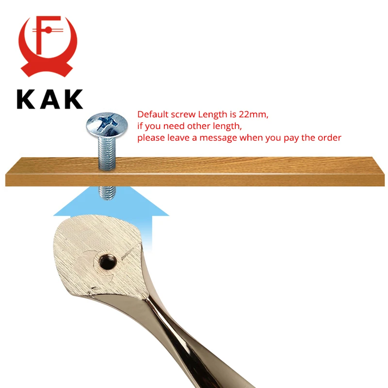 KAK Champagne Gold Door Handles Zinc Alloy Cabinet Handle Drawer Knobs European Wardrobe Pulls Kitchen Handle Furniture Hardware