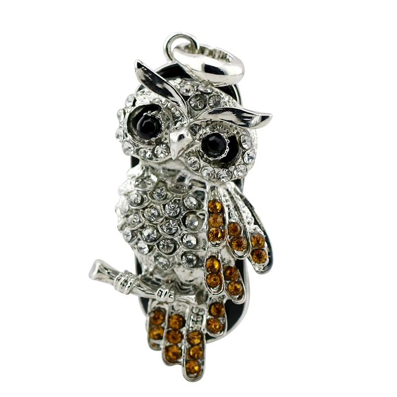 Золотой и серебряный цвет; Со стразами Хрустальное колье сова Usb флэш-накопители 8 Гб оперативной памяти, 16 Гб встроенной памяти, USB флэш-память 2,0 мини памяти накопитель флеш-накопитель флэш-карты