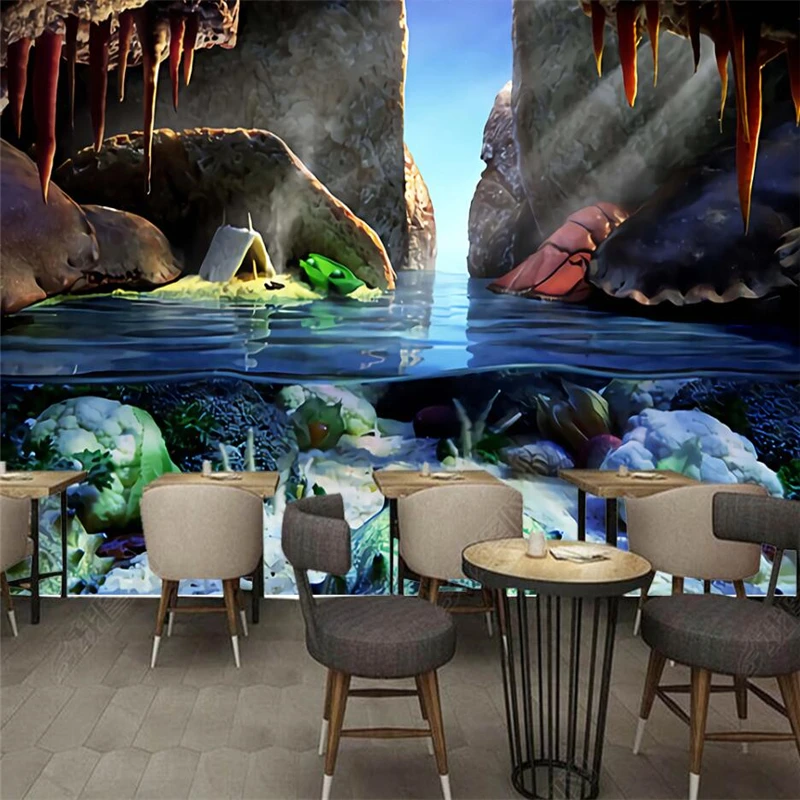 wellyu Creative dream hand-painted fruit and vegetable restaurant ocean world tooling wall custom large mural wallpaper