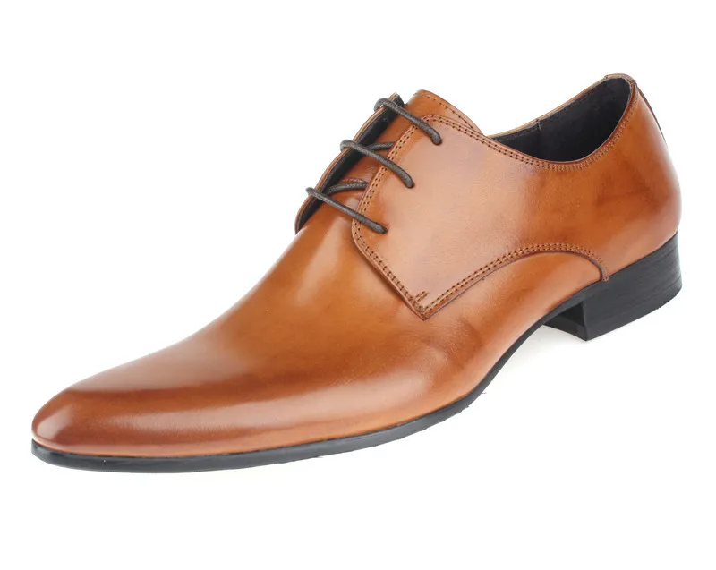 HOT SALE ! Brown Social Shoes Male Wedding Shoes Genuine Leather Business Shoes Male dress shoes image 2