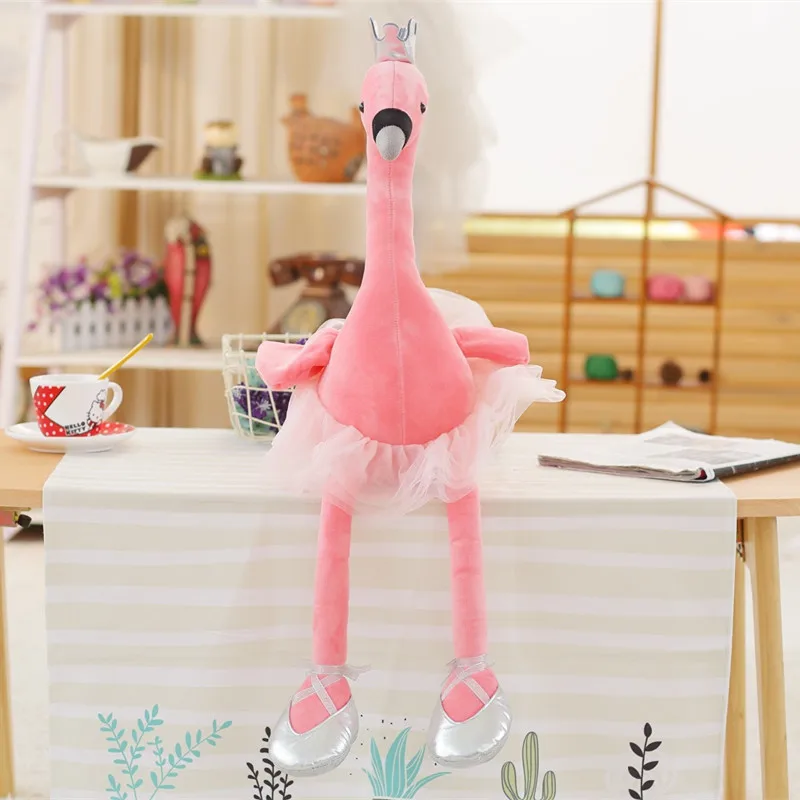 1pc 50/80cm Kawaii Swan Plush Toy Soft Stuffed Cute Animal Flamingo with Shoes Lovely Dolls for Gifts