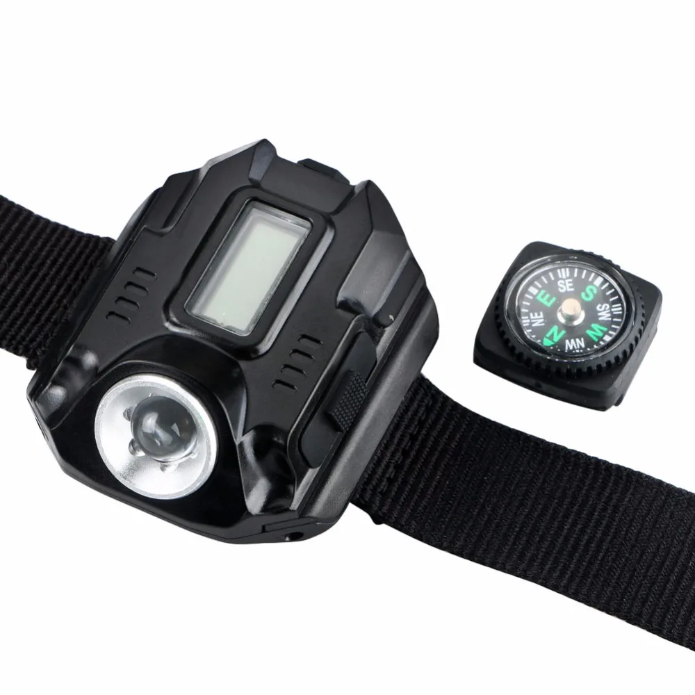 Portable LED Wrist Watch Flashlight Torch Light Q5 USB Charging Flashlight 4 Mode 1000LM Wristlight Tactical Flashlight