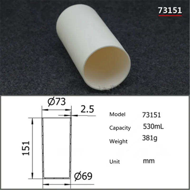 

99.5% Cylindrical corundum crucible/Alumina ceramic crucible/530ml/Temperature resistance 1600 degree / sintered ceramic crucibl