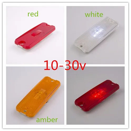 2pcs 3 colors 10-30V 4*1.5 inch Red Led Reflector lamp truck warning lights led Side Marker Trailer Light Bus lorry 12v 24v