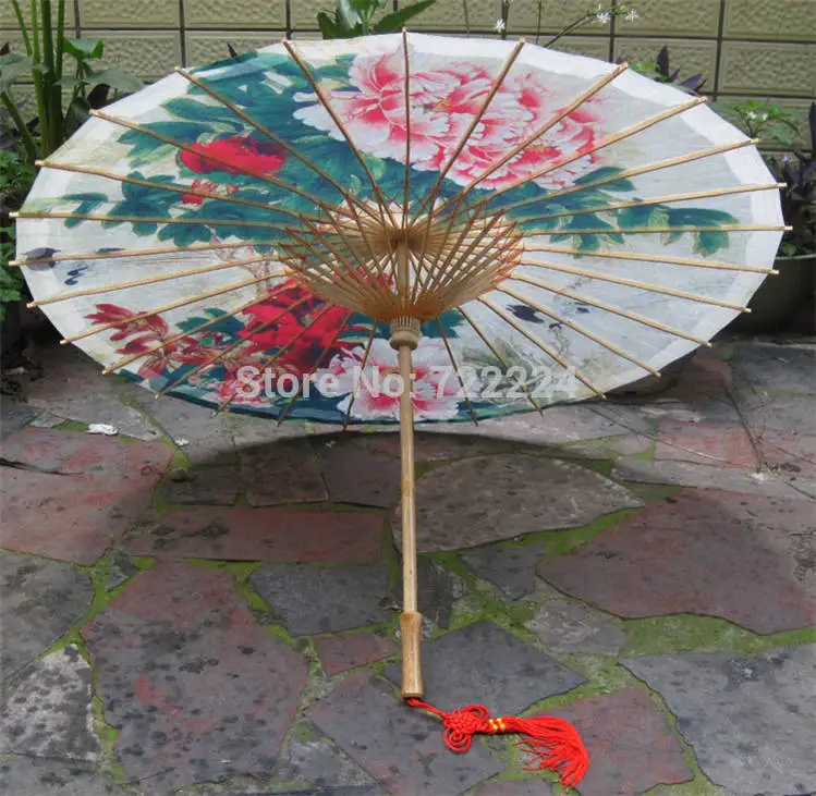 Free shipping chinese ink blooming peony painting oiled paper umbrella waterproof parasol decoration props dance gift umbrella