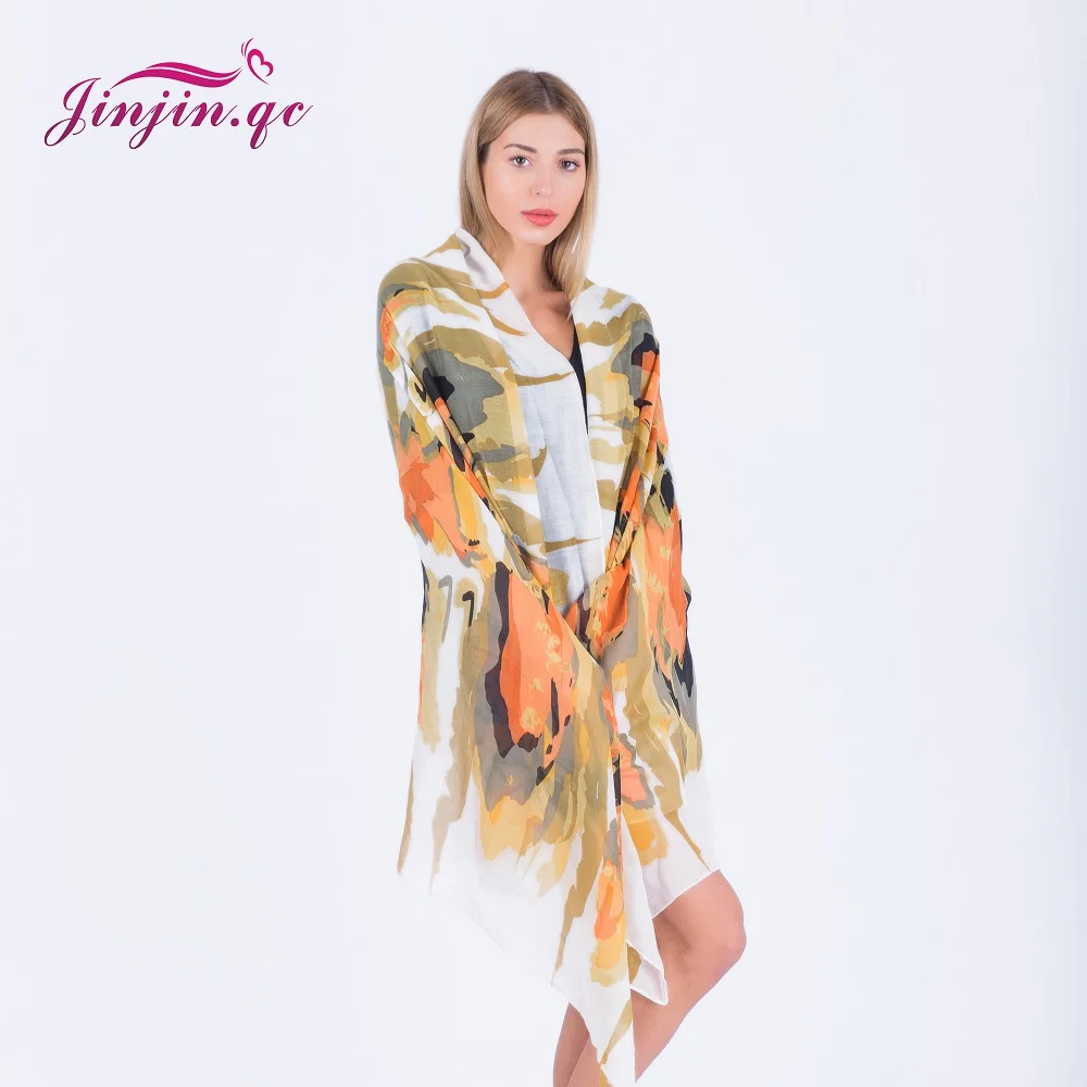 

Jinjin.QC 2019 New Fashion Spring Scarves Women Scarf Geometric Printed Wraps and Shawls Echarpe Foulard Femme Drop Shipping