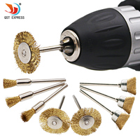 9pcs/set Brass Wire Brush Fits For Dremel Rotary Tool Accessory 1/8\