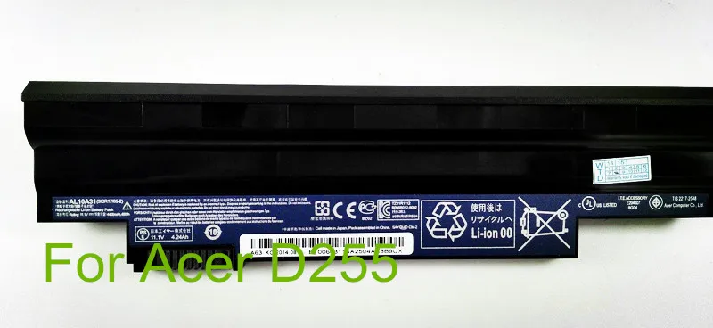 11.1V 49Wh Original Laptop Battery for  One D255 522 722 D260 D270 AOD255 AOD260 AL10B31 AL10A31 AL10G31