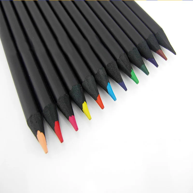 Kayu 12 Pensil Warna Set untuk Siswa Sekolah Artis Kasus Gambar Bahan Pensil Warna Prismaakolor Tangan Cat Pena Set