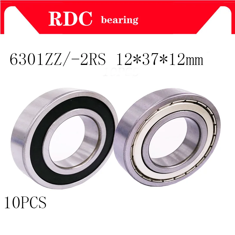 Free Shipping 10pcs/lot 6301 2RS 6301ZZ 6301-2Z 6301Z 80301 12*37*12 mm   deep groove ball bearing