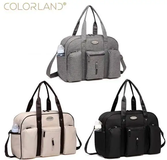 Colorland-Bolsa de pañales de maternidad para mamá, organizador de pañales para papá, mensajero, cambiador, bolso de mano para madres