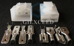 2 Sets 4 Pin 6.3 Series AC Assembly Female And Male Electric Plug Automotive Connector For Cars