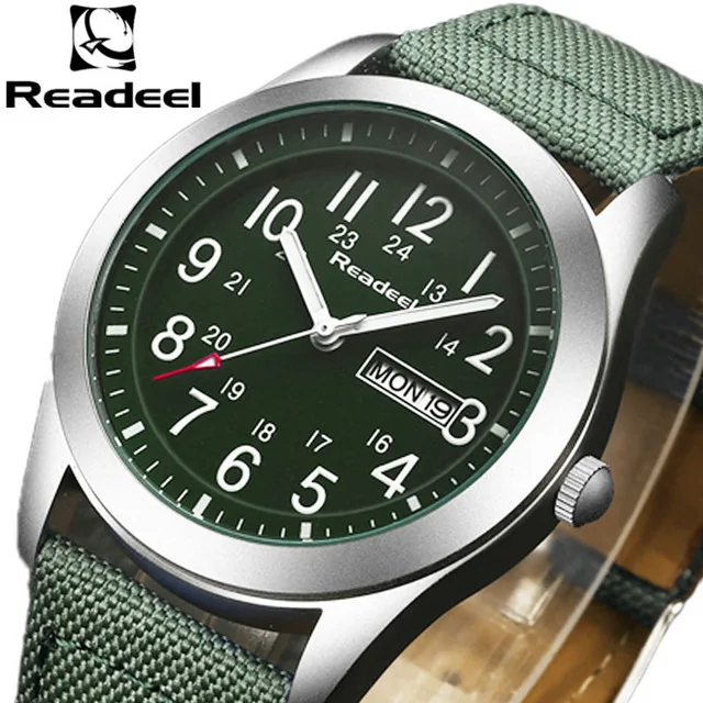 Readeel Men Quartz Sports Watches Luxury Brand Nylon Strap Mens Wristwatch Casual Watches Relogio Male Relojes Clock Men