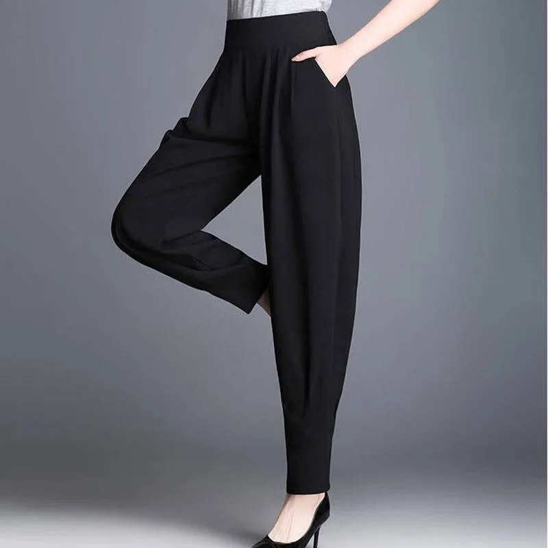 Women's harem pants 2022 Spring Summer New Fashion Casual Models Bloomers Trousers Female Women Black High Waist  Trousers