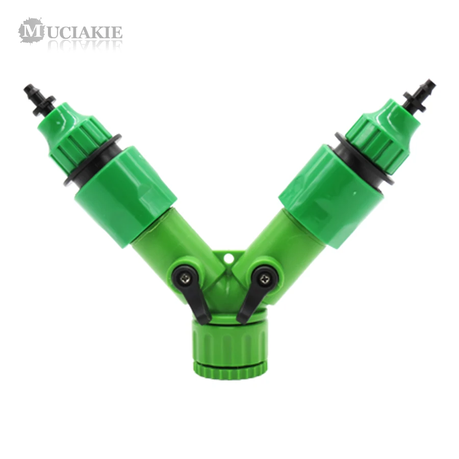 

MUCIAKIE 1PC Y-typed 1/2'' 3/4'' Female Thread to 8mm 4mm Garden Water Connector Splitter with Valve Irrigation Adaptor