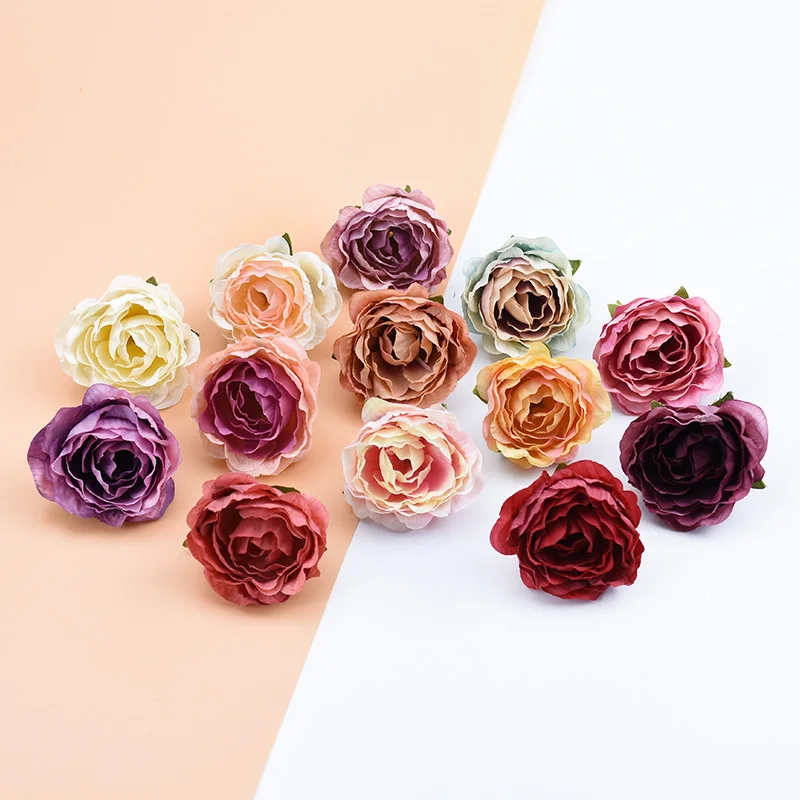 100 Stück Künstliche Blumen Seiden-Pfingstrosen Heimdekorationszubehör DIY Kopfschmuck Handgelenkblume Hochzeitsdekorationsblumen Geschenke – Detail 3