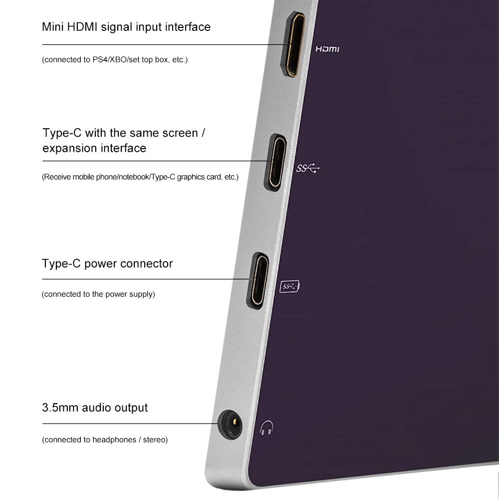 Monitor portátil para laptop, tela de 15.6 polegadas, 4k, ips, fhd, hdmi1080p, computador raspberry, raspberry pi