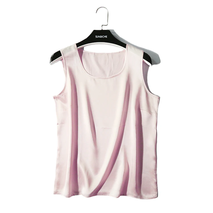 In 2022, New large-size silk satin silk vest, sleeveless bottom shirt, 100% silk casual vest, fashion sweater