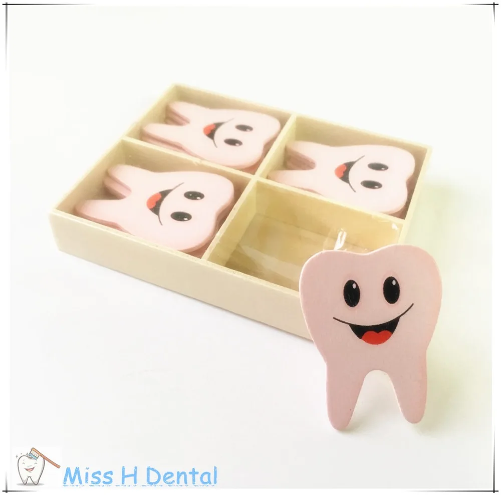 Wooden Tooth shape Fridge Window Wall Sticker Dental Clinic Office Gift Cute 16pcs