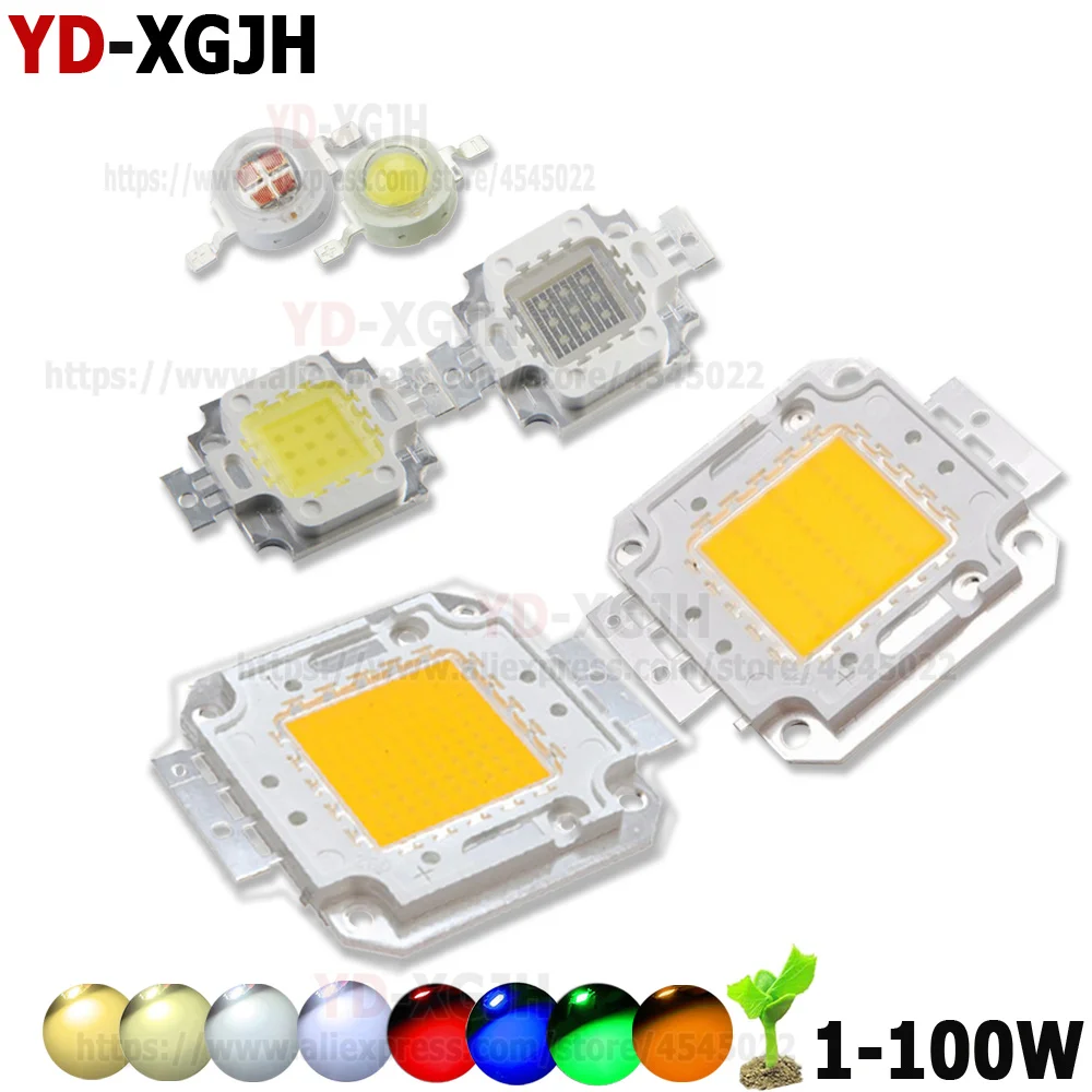 

High Power LED COB Chip 1W 3W 5W 10W 20W 30W 50W 100 Watt SMD Light Warm White Red Green Blue Yellow For DIY Outdoor LED light