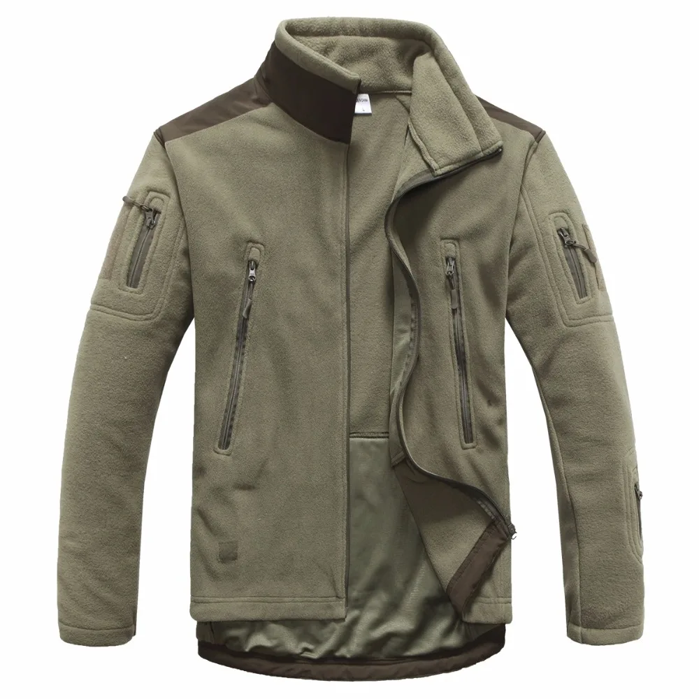 

Shark Skin Stand-up Collar Outdoors Military Tactical Soft Shell Fleece Jacket Men Sportswear Thermal Cardigan Jacket