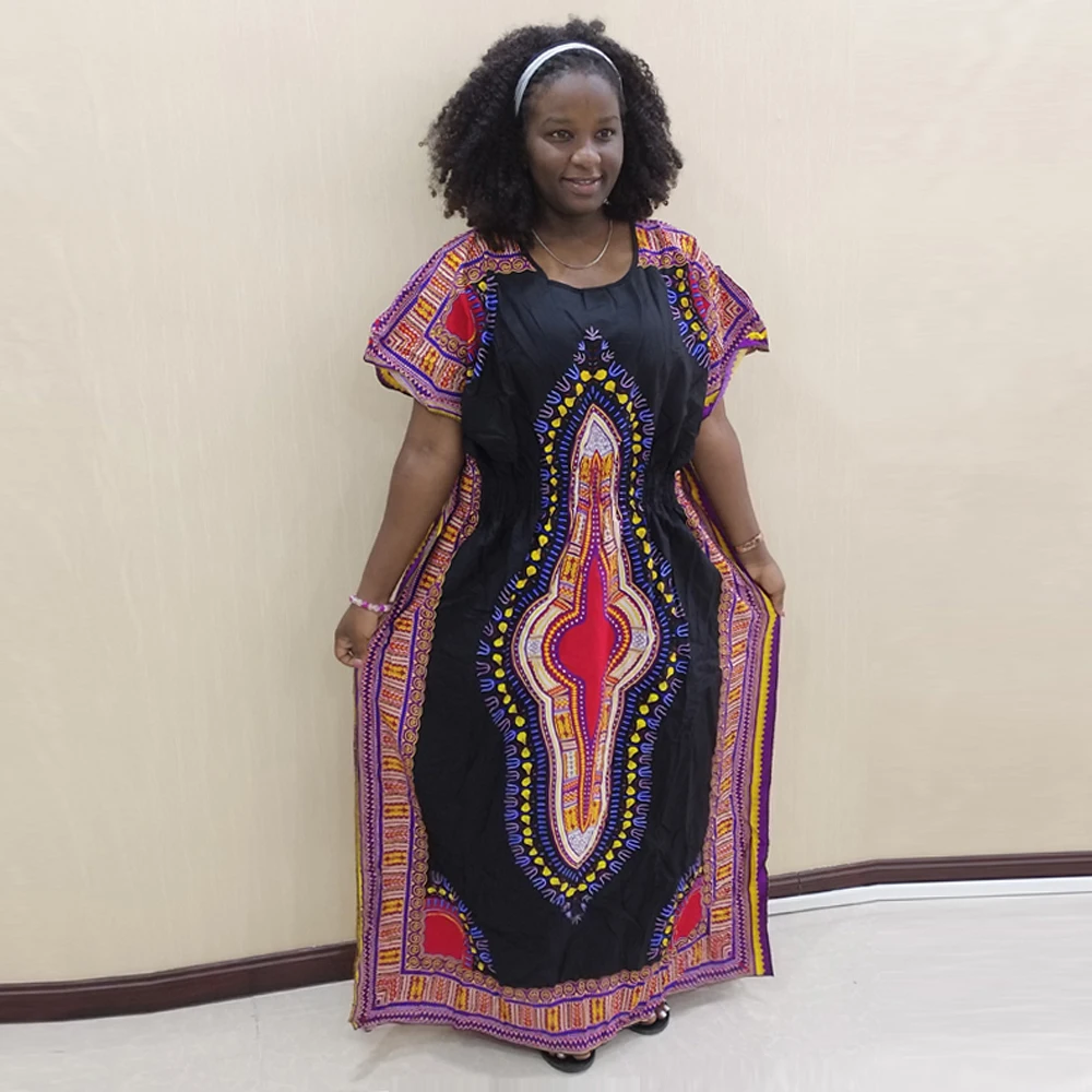 

100% Cotton Dashikiage Lady Dashiki Dress African Traditional Print Dresses african clothes